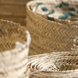 Traditional woven baskets