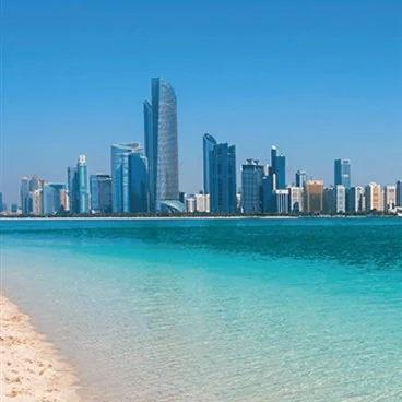 Gulf waters and Abu Dhabi skyline